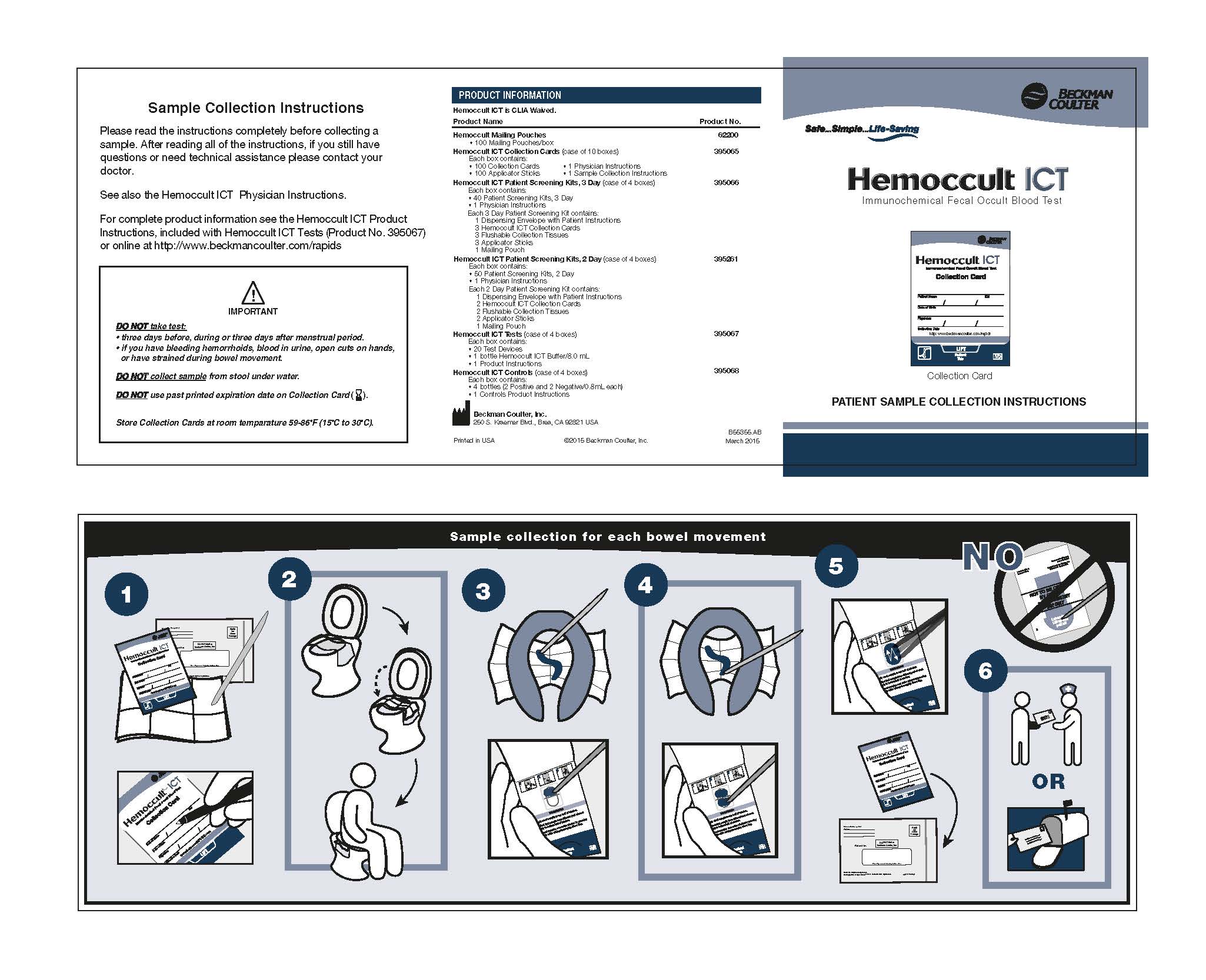 Hemoccult ICT Patient Illustrative Instructions